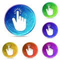 Hand cursor click icon digital abstract round buttons set illustration Royalty Free Stock Photo