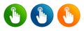 Hand cursor click icon liquid design round button set illustration Royalty Free Stock Photo