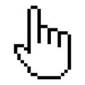 Hand cursor click symbol, digital pixel button