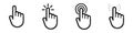 Hand cursor click symbol icon. Touch vector icons. Illustration isolated on white background Royalty Free Stock Photo