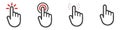 Hand cursor click symbol icon. Touch vector icons. Illustration isolated on white background Royalty Free Stock Photo