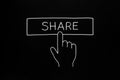 Hand Cursor Clicking Share Button