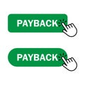 Hand cursor clicks Payback button Royalty Free Stock Photo