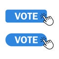 Hand cursor clicks Vote button