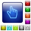 Hand cursor color square buttons Royalty Free Stock Photo