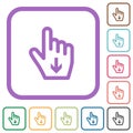 Hand cursor down outline simple icons Royalty Free Stock Photo