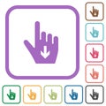 Hand cursor down solid simple icons Royalty Free Stock Photo