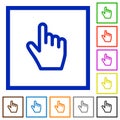 Hand cursor flat framed icons Royalty Free Stock Photo