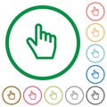 Hand cursor flat icons with outlines Royalty Free Stock Photo