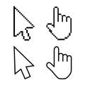 Hand cursor icon with an index finger and arrow. Royalty Free Stock Photo