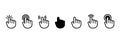 Hand cursor icon set. Clicking pointer. Vector EPS 10. Isolated on white background Royalty Free Stock Photo