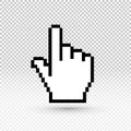 Hand cursor Icon. Vector illustration EPS 10. Flat design. Isolated on transparent background Royalty Free Stock Photo