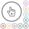 Hand cursor left outline flat icons with outlines Royalty Free Stock Photo