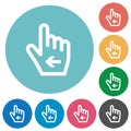 Hand cursor left outline flat round icons Royalty Free Stock Photo