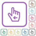 Hand cursor left outline simple icons Royalty Free Stock Photo