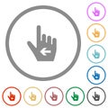 Hand cursor left solid flat icons with outlines Royalty Free Stock Photo