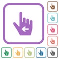 Hand cursor left solid simple icons Royalty Free Stock Photo