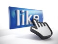 Hand cursor on like button