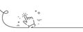 Hand cursor line icon. Click action sign. Continuous line with curl. Vector Royalty Free Stock Photo