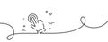 Hand cursor line icon. Click action sign. Continuous line with curl. Vector Royalty Free Stock Photo