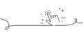 Hand cursor line icon. Click action sign. Continuous line with curl. Vector Royalty Free Stock Photo