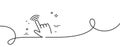 Hand cursor line icon. Click action sign. Continuous line with curl. Vector Royalty Free Stock Photo