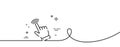 Hand cursor line icon. Click action sign. Continuous line with curl. Vector Royalty Free Stock Photo