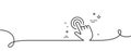 Hand cursor line icon. Click action sign. Continuous line with curl. Vector