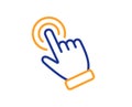 Hand cursor line icon. Click action sign. Vector Royalty Free Stock Photo
