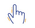 Hand cursor line icon. Click action sign. Vector Royalty Free Stock Photo