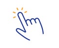 Hand cursor line icon. Click action sign. Vector Royalty Free Stock Photo