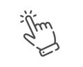 Hand cursor line icon. Click action sign. Vector Royalty Free Stock Photo