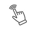 Hand cursor line icon. Click action sign. Vector Royalty Free Stock Photo