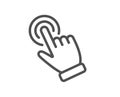 Hand cursor line icon. Click action sign. Vector Royalty Free Stock Photo