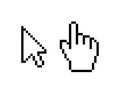 Hand cursor mouse icon. Cursor pixel pointer arrow. vector web finger click icon. Royalty Free Stock Photo