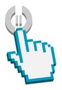 Hand cursor on pause button Royalty Free Stock Photo