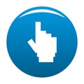 Hand cursor pixel icon blue vector