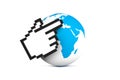 Hand Cursor Pointing Earth Map Globe Royalty Free Stock Photo