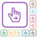 Hand cursor right outline simple icons Royalty Free Stock Photo