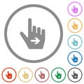 Hand cursor right solid flat icons with outlines Royalty Free Stock Photo