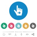 Hand cursor right solid flat round icons Royalty Free Stock Photo