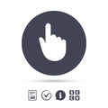 Hand cursor sign icon. Hand pointer symbol. Royalty Free Stock Photo