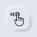 Hand cursor swipe left icon. Elements for mobile concepts and web apps. Neumorphic UI UX white user interface web button. Royalty Free Stock Photo