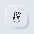 Hand cursor swipe right icon. Elements for mobile concepts and web apps. Neumorphic UI UX white user interface web button. Royalty Free Stock Photo