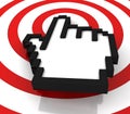 Hand cursor on target Royalty Free Stock Photo