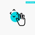 Hand, Hand Cursor, Up, Croup turquoise highlight circle point Vector icon