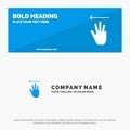 Hand, Hand Cursor, Up, Left SOlid Icon Website Banner and Business Logo Template