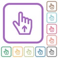 Hand cursor up outline simple icons Royalty Free Stock Photo