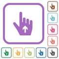 Hand cursor up solid simple icons Royalty Free Stock Photo