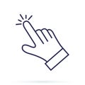 Hand cursor vector icon, clicking pointer. Clicking finger concept for subscribe, send or other button. Online cursor Royalty Free Stock Photo